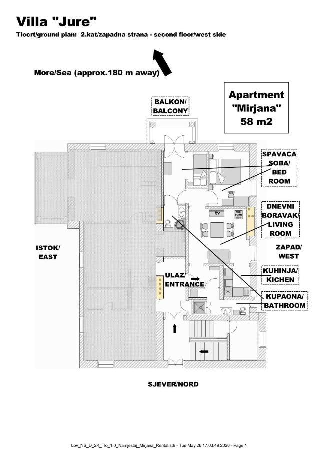לובראן Villa Jure - Apartment Mirjana מראה חיצוני תמונה